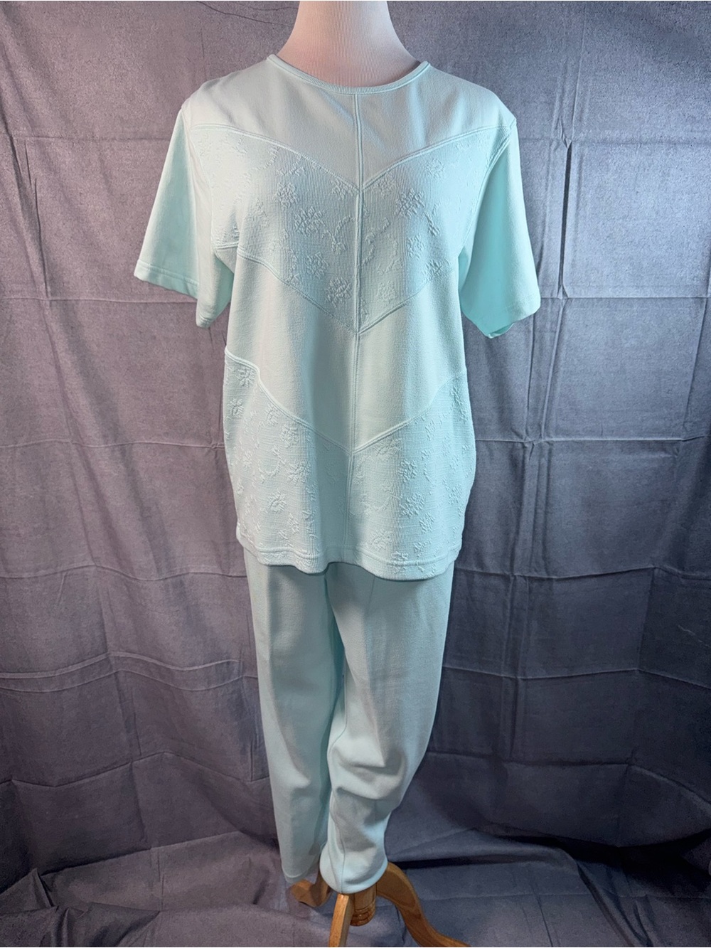 1256-Vintage BLAST Casual Mint Green Women's Pantsuit Set